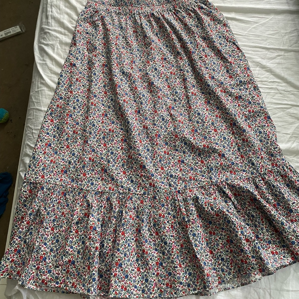 LOFT Floral Midi Skirt